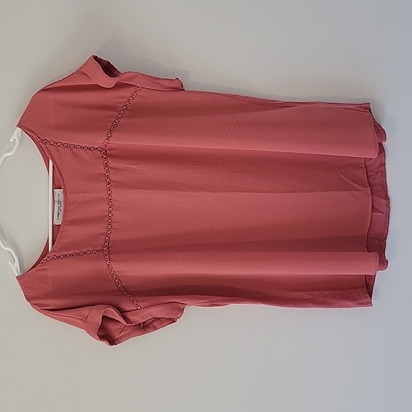 Tempted Hearts Tops - 1X Salmon sleeveless blouse